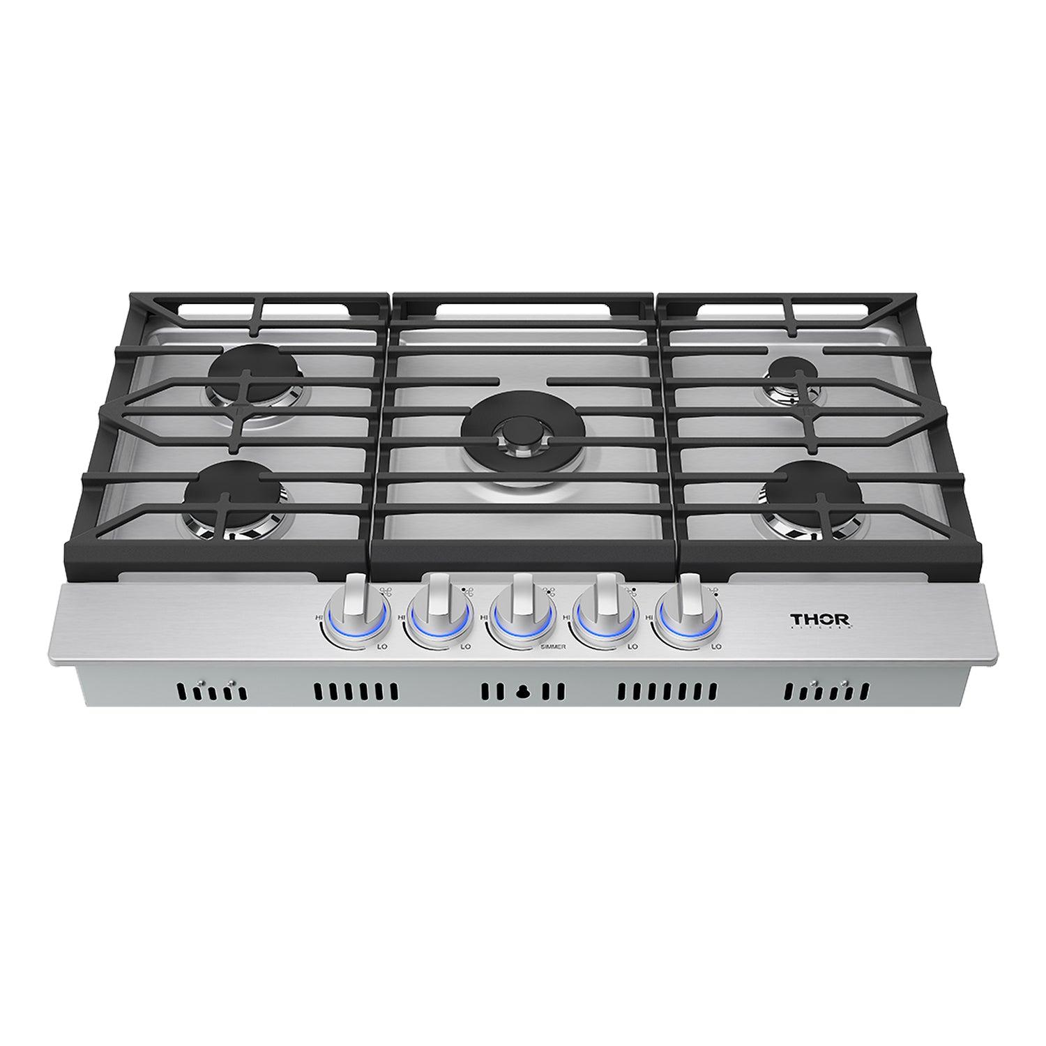 Thor Kitchen TGC36F 36 Inch Professional Gas Cooktop In Stainless Steel