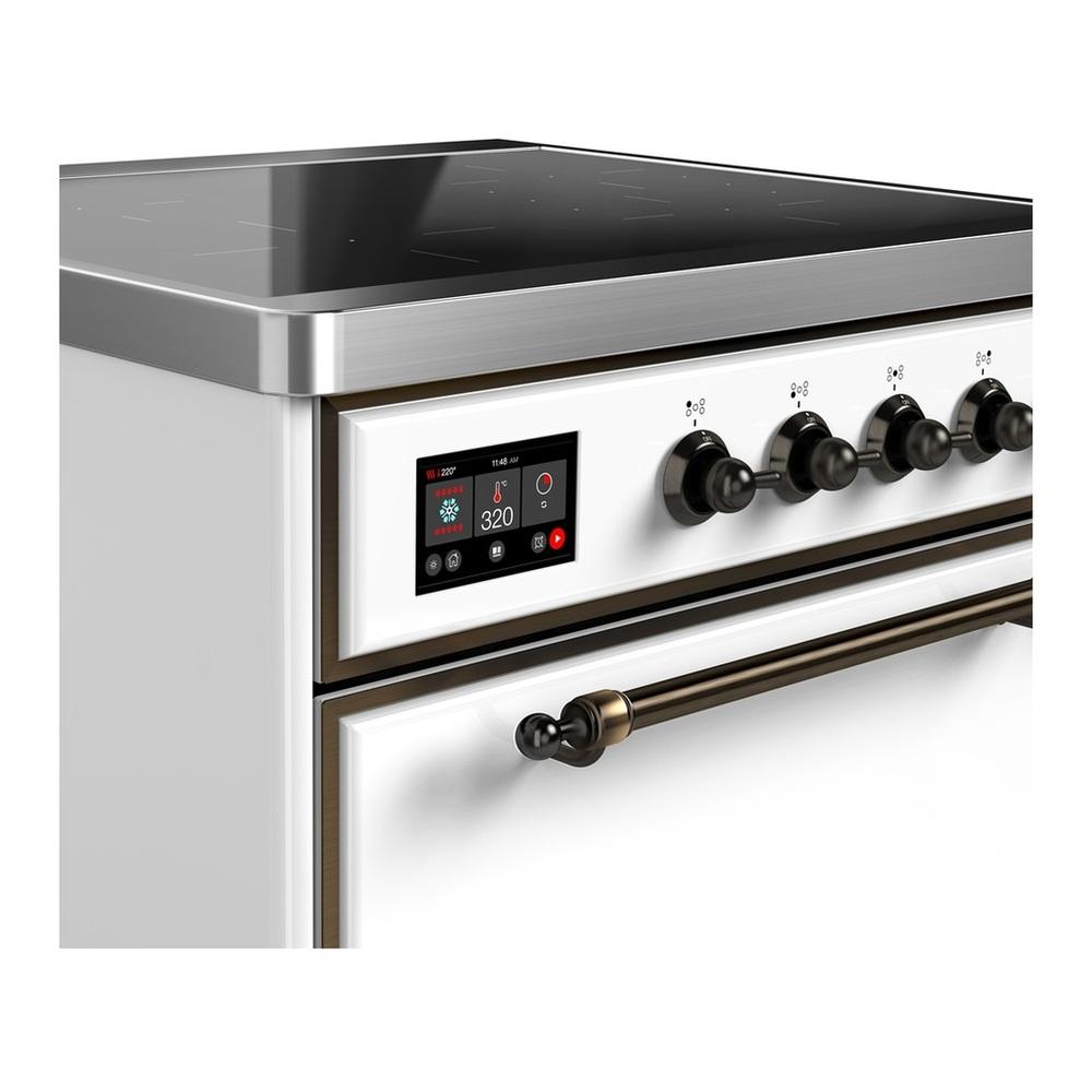 Ilve UMIB30QNR3WHB Ilve Umib30Qnr3Whb Majestic Iii 30 Inch Induction Range With 4 Elements, 4 Cu. Ft. Oven Capacity (Solid Door, White, Burnished)