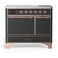 Ilve UMDIB40QNR3MGP Ilve Umdib40Qnr3Mgp Majestic Iii 40 Inch Induction Range With 6 Elements, 3.82 Cu. Ft. Total Oven Capacity (Solid Door, Graphite Matte, Copper)