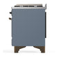 Ilve UM60FNR3BGBLP Ilve Um60Fnr3Bgblp Majestic Iii 60 Inch Dual Fuel Range With 9 Burners And Griddle, Dual Function Burner Up To 25,000 Btu (Liquid Propane, Triple Glass Door, Blue Grey, Burnished)