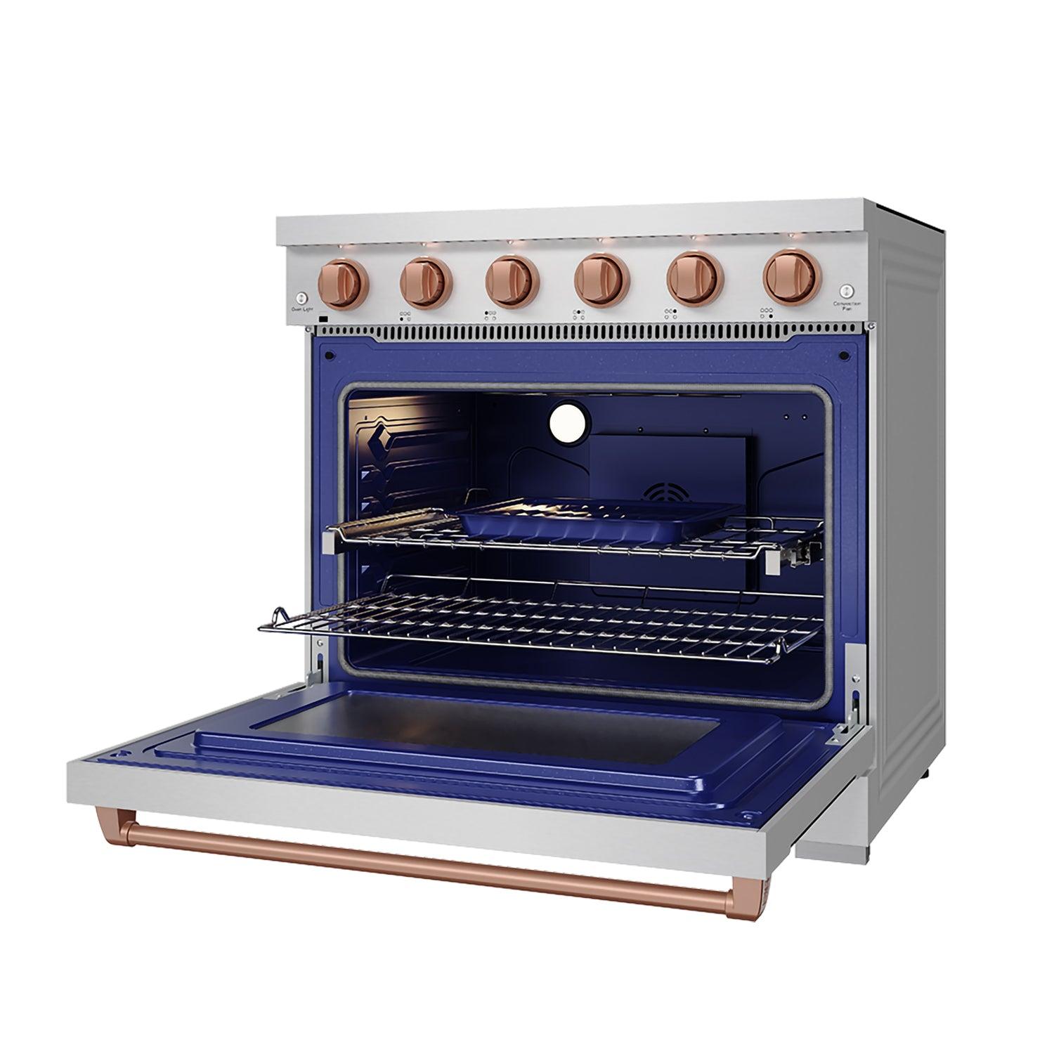 Thor Kitchen RSE36PRSG 36 Inch Professional Electric Range In Stainless Steel/Rose Gold Gordon Ramsay Series