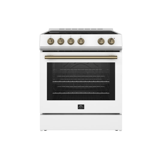 Forno FFSEL601230WHT Forno Leonardo Espresso 30-Inch White Electric Range, True Convection, Energy Efficient