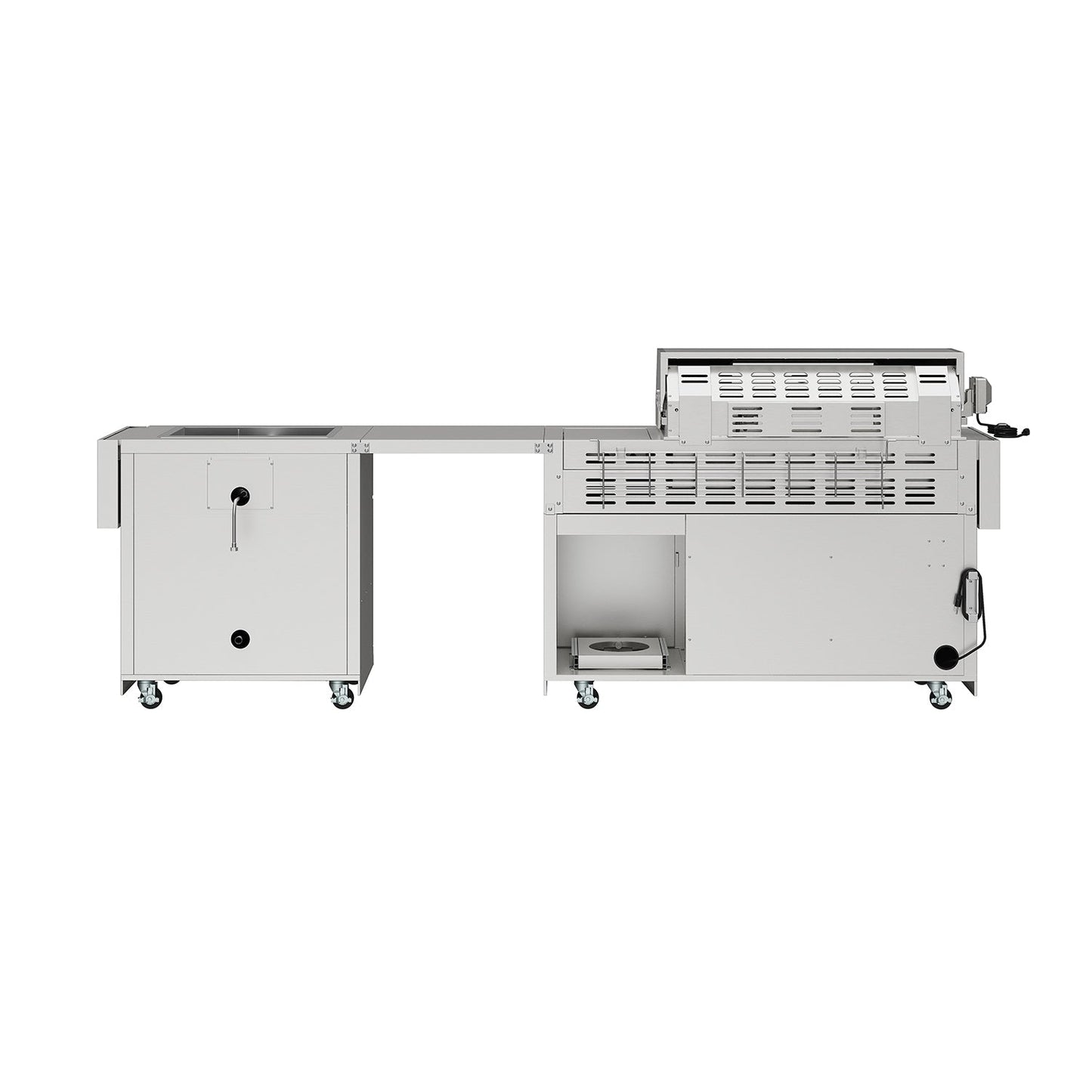 Thor Kitchen TBG573P 10 Ft. Outdoor Kitchen Island With Gas Grill & Side Burner, Sink & Drawer 77,000 Btu - Stainless Steel