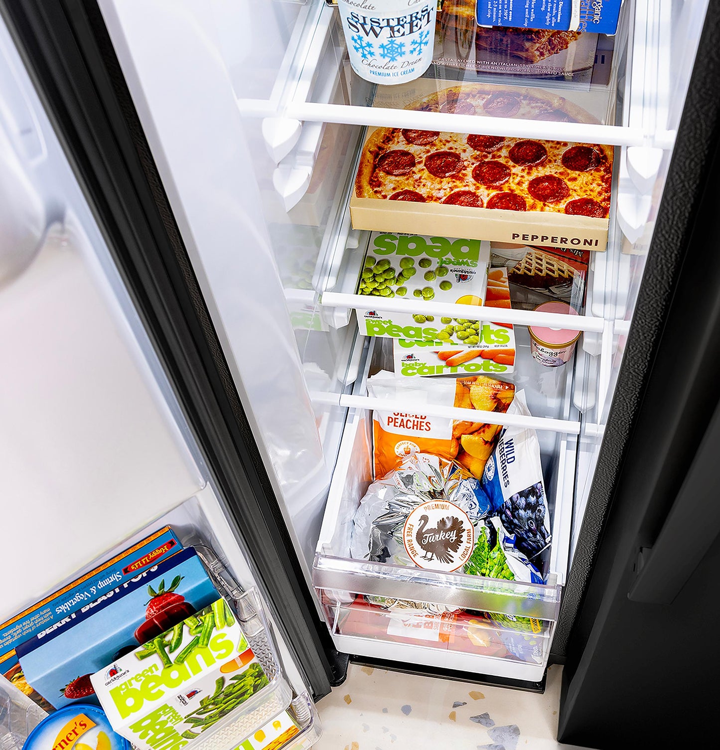 Ge Appliances GSE28NGYBB Ge® Energy Star® 27.9 Cu. Ft. Side-By-Side Refrigerator With Extra Tall Dispenser And In-Door Icemaker