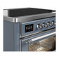 Ilve UMIB36NR3BGC Ilve Umib36Nr3Bgc Majestic Iii 36 Inch Induction Range With 6 Elements, 3.5 Cu. Ft. Total Oven Capacity (Triple Glass Door, Blue Grey, Chrome)