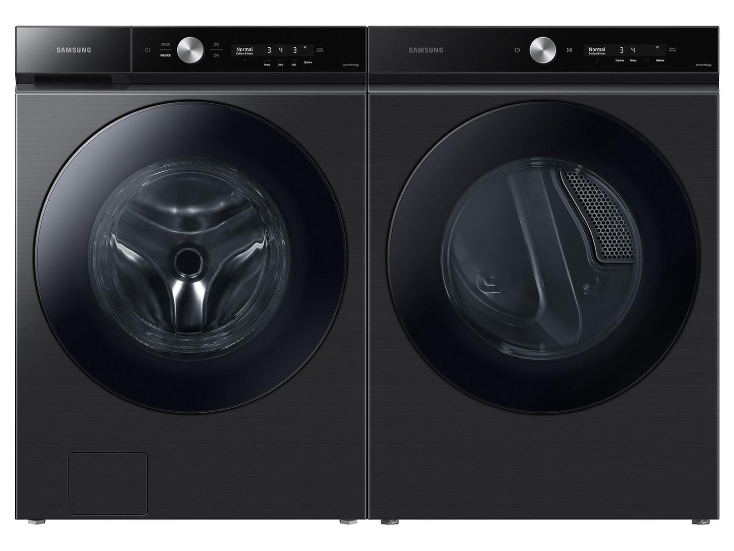 Samsung F1657834084068 Bespoke Ultra Capacity Front Load Washer And Electric Dryer In Brushed Black