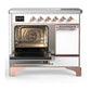 Ilve UMDIB40QNR3WHP Ilve Umdib40Qnr3Whp Majestic Iii 40 Inch Induction Range With 6 Elements, 3.82 Cu. Ft. Total Oven Capacity (Solid Door, White, Copper)