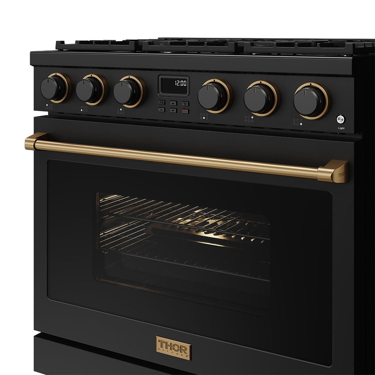 Thor Kitchen ARG36BBRZ 36 Inch Gas Range In Black And Bronze- Contemporary Professional