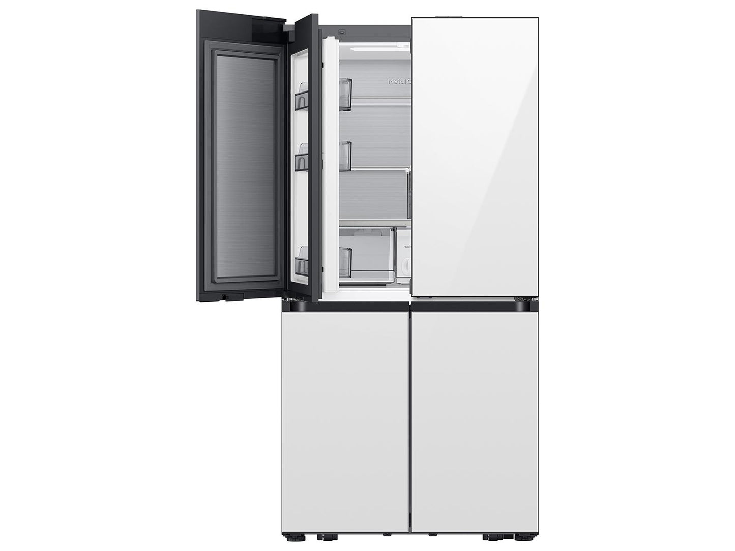 Samsung RM80F22WEW Bespoke 22 Cu. Ft. Counter Depth 4-Door French Door Refrigerator With Zero Clearance Fit & Food Showcase Door In White Glass
