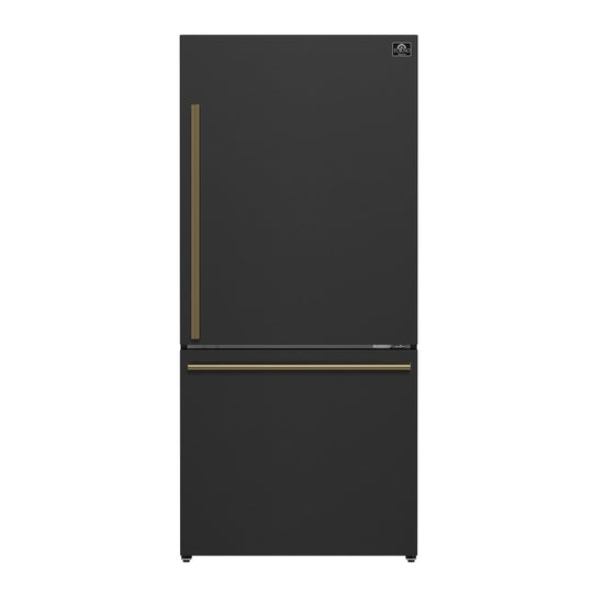 Forno FFFFD178531BLK Forno Milano Espresso 31-Inch Bottom Freezer Refrigerator, Black, 17.2 Cu.Ft Capacity, Energy Efficient