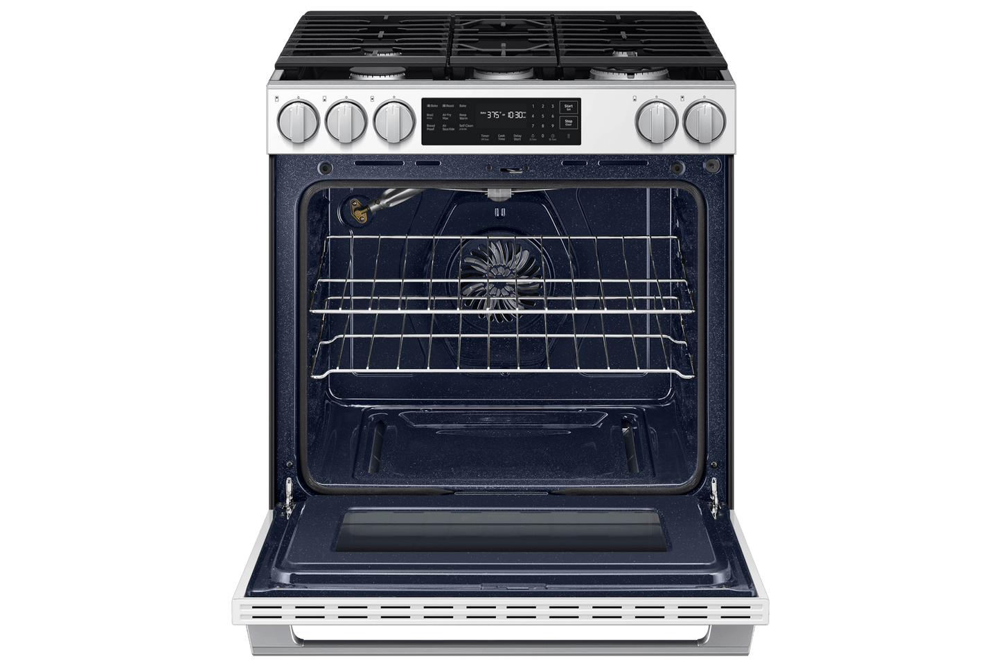 Samsung NSG80H60SW Bespoke Smart Slide-In Gas Range Pro Style Design Air Fry Max True Convection
