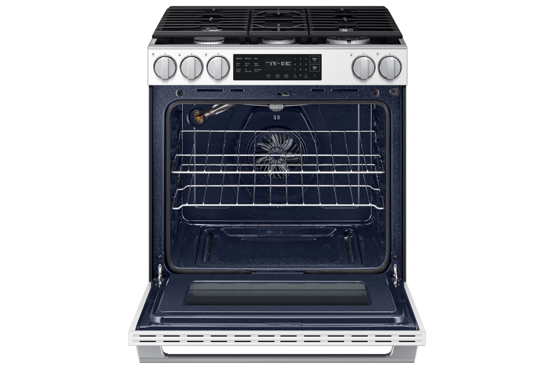 Samsung NSG80H60SW Bespoke Smart Slide-In Gas Range Pro Style Design Air Fry Max True Convection