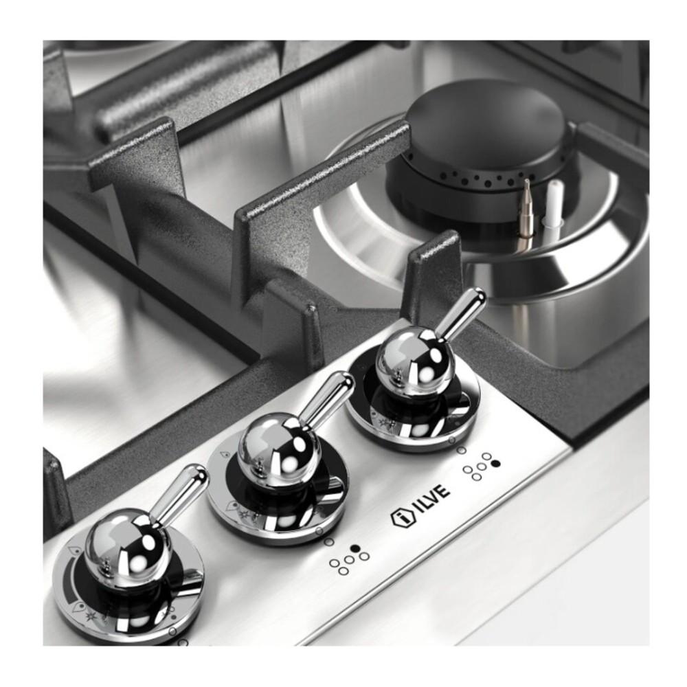 Ilve UHCPT75NSSC Ilve Uhcpt75Nssc Nostalgie Ii 30 Inch Built-In Gas Cooktop With 5 Burners, In Stainless Steel (Natural Gas, Chrome)