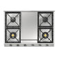 Ilve UHCP965FNSSC Ilve Uhcp965Fnssc Nostalgie Ii 36 Inch Gas Cooktop With Griddle, In Stainless Steel (Natural Gas, Chrome)