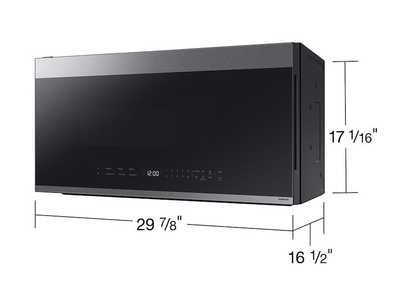 Samsung ME21DG6500SR Bespoke 2.1 Cu. Ft. Over-The-Range Microwave With Edge To Edge Glass Display In Fingerprint Resistant Stainless Steel