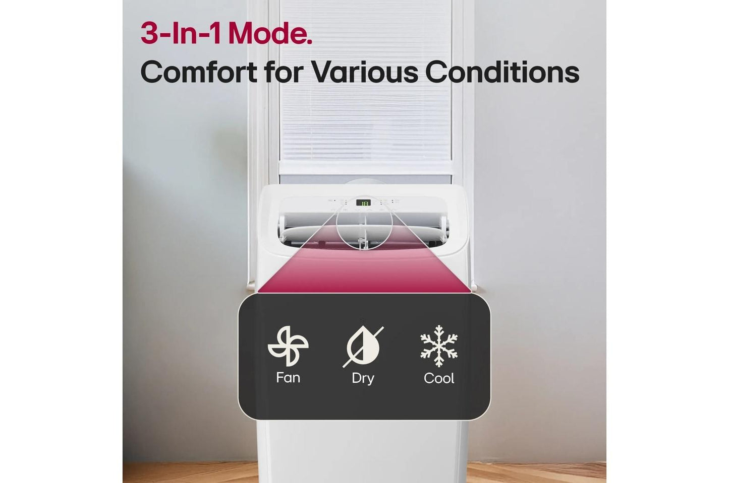 Lg LP0825WSSM 8,350 Btu (Sacc) / 12,000 Btu (Ashrae) Portable Air Conditioner, 350 Sq. Ft