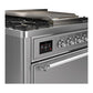 Ilve UM36FQNR3SSCLP Ilve Um36Fqnr3Ssclp Majestic Iii 36 Inch Dual Fuel Range With 6 Black Brass Burners And Griddle, Dual Function Burner Up To 25,000 Btu (Solid Door, Stainless Steel, Chrome, Liquid Propane)