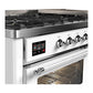 Ilve UM60FNR3WHCLP Ilve Um60Fnr3Whclp Majestic Iii 60 Inch Dual Fuel Range With 9 Burners And Griddle, Dual Function Burner Up To 25,000 Btu (Liquid Propane, Triple Glass Door, White, Chrome)