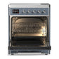 Ilve UMIB30NR3BGC Ilve Umib30Nr3Bgc Majestic Iii 30 Inch Induction Range With 4 Elements, 4 Cu. Ft. Oven Capacity (Triple Glass Door, Blue Grey, Chrome)
