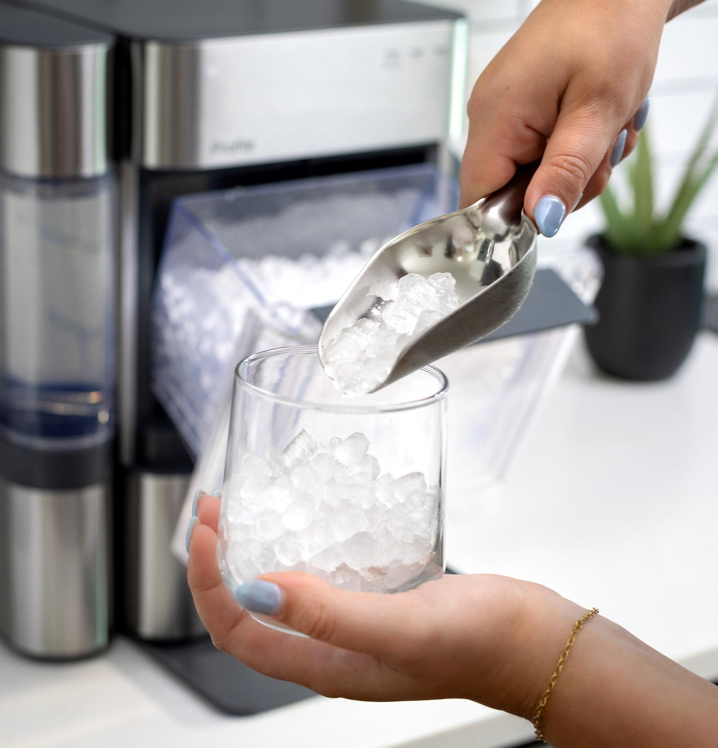 Ge Appliances XPIO13SWSS Ge Profile™ Opal™ 2.0 Ultra Nugget Ice Maker With Side Tank And Scale Inhibiting Filter
