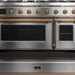 Ilve UM12FDNS3SSG Majestic Ii 48 Inch Dual Fuel Natural Gas Freestanding Range In Stainless Steel With Brass Trim