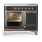 Ilve UMDIB40QNR3MGP Ilve Umdib40Qnr3Mgp Majestic Iii 40 Inch Induction Range With 6 Elements, 3.82 Cu. Ft. Total Oven Capacity (Solid Door, Graphite Matte, Copper)