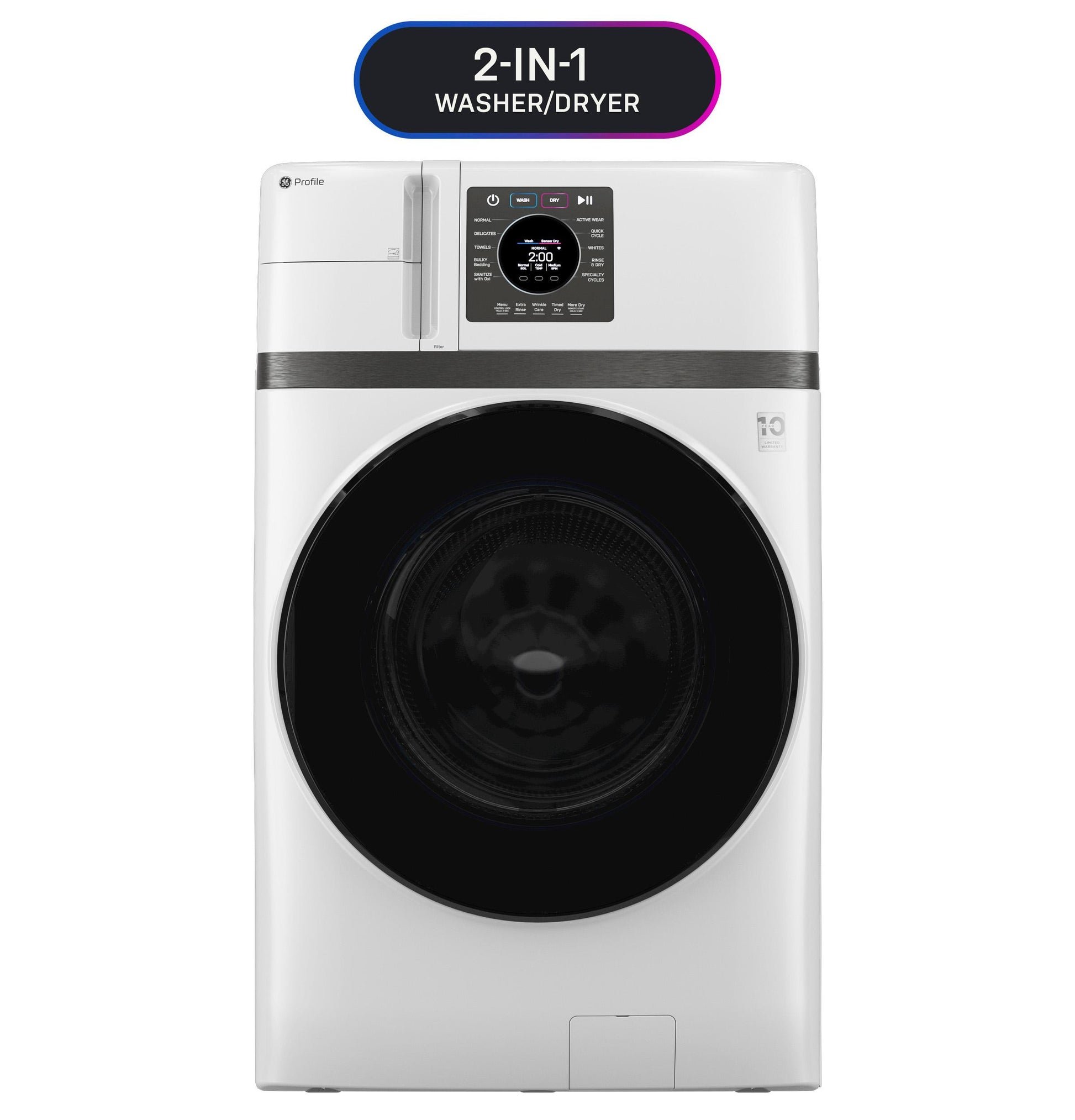 Ge Appliances PFQ83HSSWWW Ge Profile™ Energy Star® 4.6 Cu. Ft. Capacity Ultrafast Combo With Ventless Inverter Heat Pump Technology Washer/Dryer