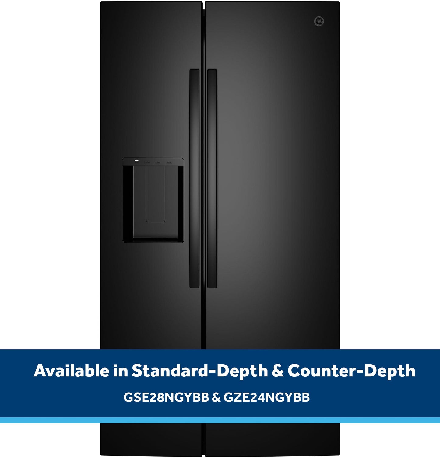 Ge Appliances GZE24NGYBB Ge® Energy Star® 23.6 Cu. Ft. Counter-Depth Side-By-Side Refrigerator With Extra Tall Dispenser And In-Door Icemaker