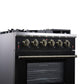 Forno FFSGS623930BLK Forno Massimo 30-Inch Black Freestanding Gas Range, 5 Burners, True Convection Oven