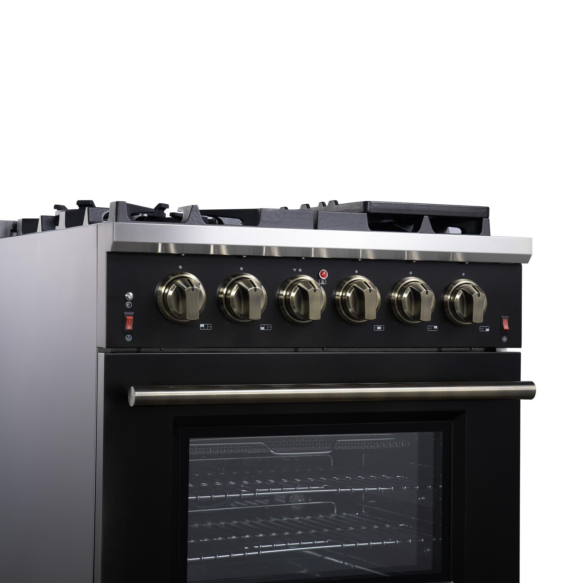 Forno FFSGS623930BLK Forno Massimo 30-Inch Black Freestanding Gas Range, 5 Burners, True Convection Oven