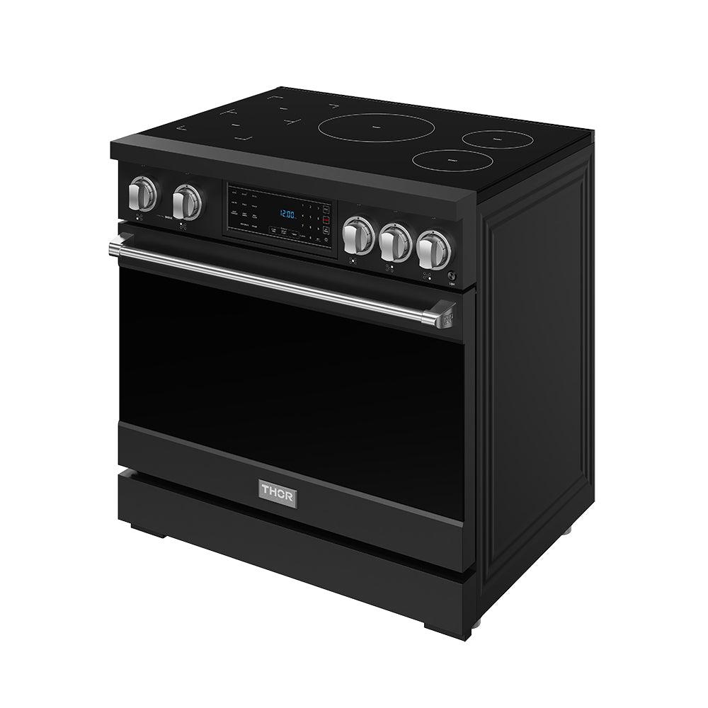 Thor Kitchen RSI36BSS 36 Inch Professional Induction Range With Tilt Panel Touch Control In Black And Stainless Steel Gordon Ramsay Series