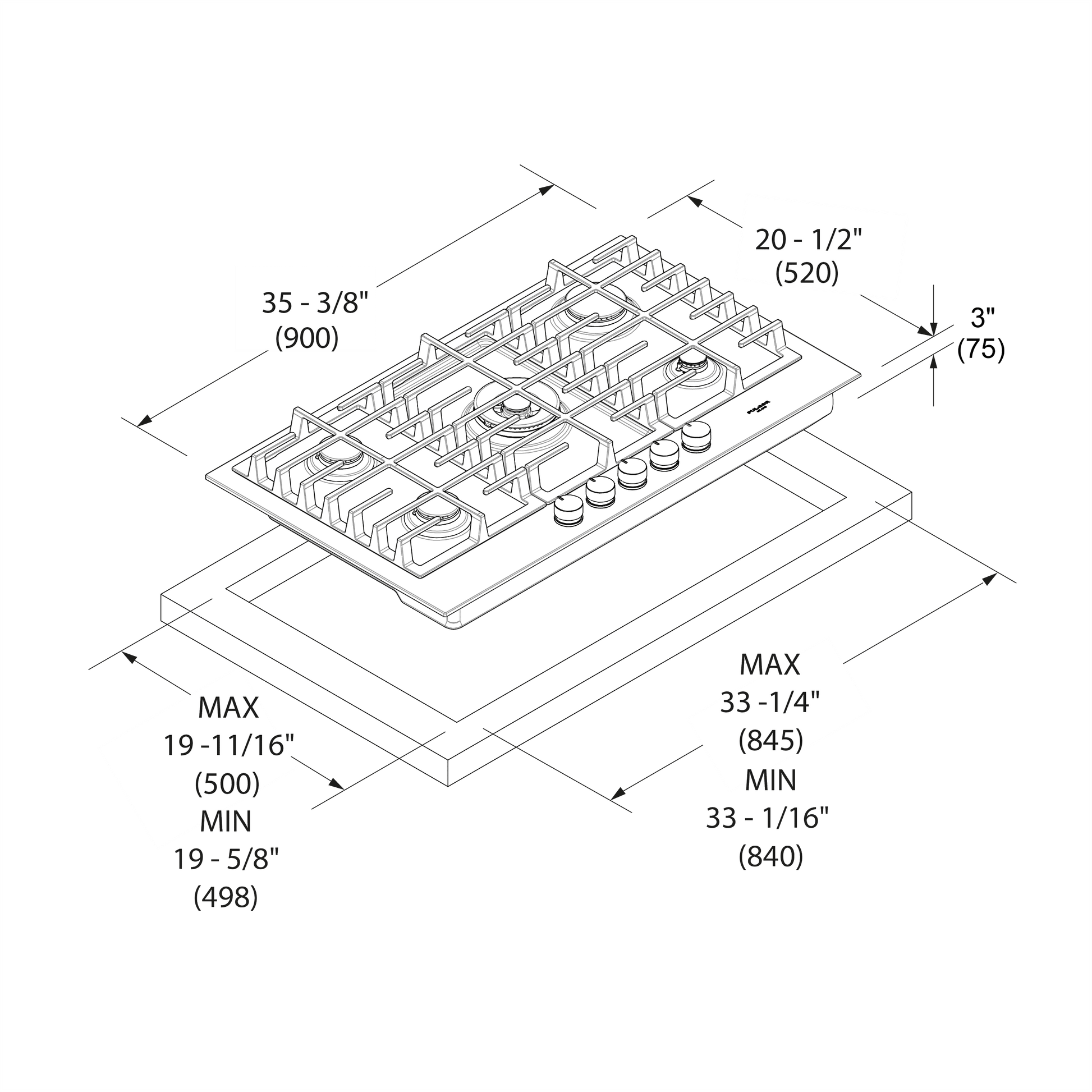 Fulgor Milano F4MTGK36S1 36" Gas Cooktop