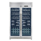 Forno FWCDR661048S Forno Abruzzo 48-Inch Dual Zones Wine Cellar, 102 Bottles, 24 Cu. Ft., Green Acrylic Holders & Black Shelves