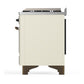 Ilve UM48FNR3AWBLP Ilve Um48Fnr3Awblp Majestic Iii 48 Inch Dual Fuel Range With 8 Burners And Griddle, Dual Function Burner Up To 25,000 Btu (Liquid Propane, Triple Glass Door, Antique White, Burnished)