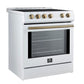 Forno FFSIN098230WHT Forno Leonardo Espresso 30-Inch Slide-In White Induction Range, Convection Oven, 5 Cooking Zones, Touch Control Panel