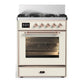 Ilve UM30NR3AWPLP Ilve Um30Nr3Awplp Majestic Iii 30 Inch Dual Fuel Range With 5 Black Brass Burners, Dual Function Burner Up To 25,000 Btu (Liquid Propane, Triple Glass Door, Antique White, Copper)