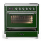 Ilve UMIB36NR3EGC Ilve Umib36Nr3Egc Majestic Iii 36 Inch Induction Range With 6 Elements, 3.5 Cu. Ft. Total Oven Capacity (Triple Glass Door, Emerald Green, Chrome)