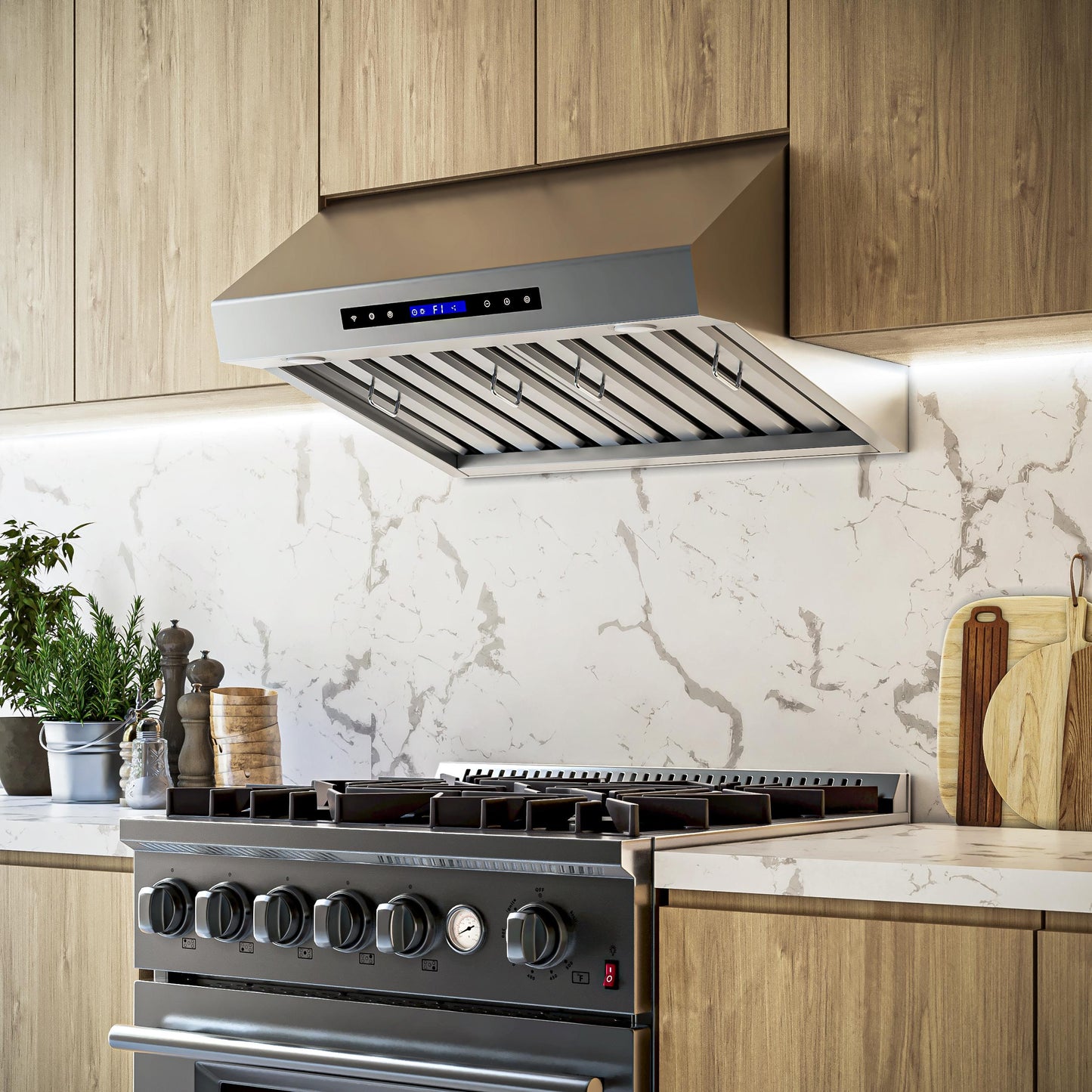 Forno FRHWM503030 Forno Palazzo 30-Inch Wall Mounted Range Hood, Stainless Steel, Heavy Duty Baffle Filters, Remote Control