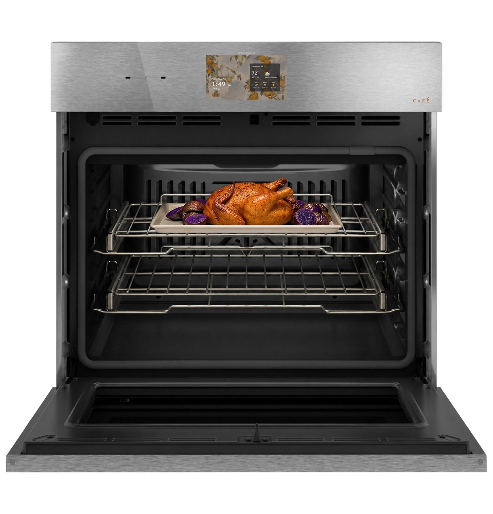 Cafe CTS90DM2ZS5 Café™ 30" Smart Built-In Convection Single Wall Oven In Platinum Glass