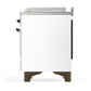 Ilve UM48FSQNR3WHB Ilve Um48Fsqnr3Whb Majestic Iii 48 Inch Dual Fuel Range With 5 Black Brass Burners, Griddle And French Top, Dual Function Burner Up To 25,000 Btu (Natural Gas, Solid Door, White, Burnished)