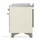 Ilve UM48FSQNR3AWC Ilve Um48Fsqnr3Awc Majestic Iii 48 Inch Dual Fuel Range With 5 Black Brass Burners, Griddle And French Top, Dual Function Burner Up To 25,000 Btu (Natural Gas, Solid Door, Antique White, Chrome)