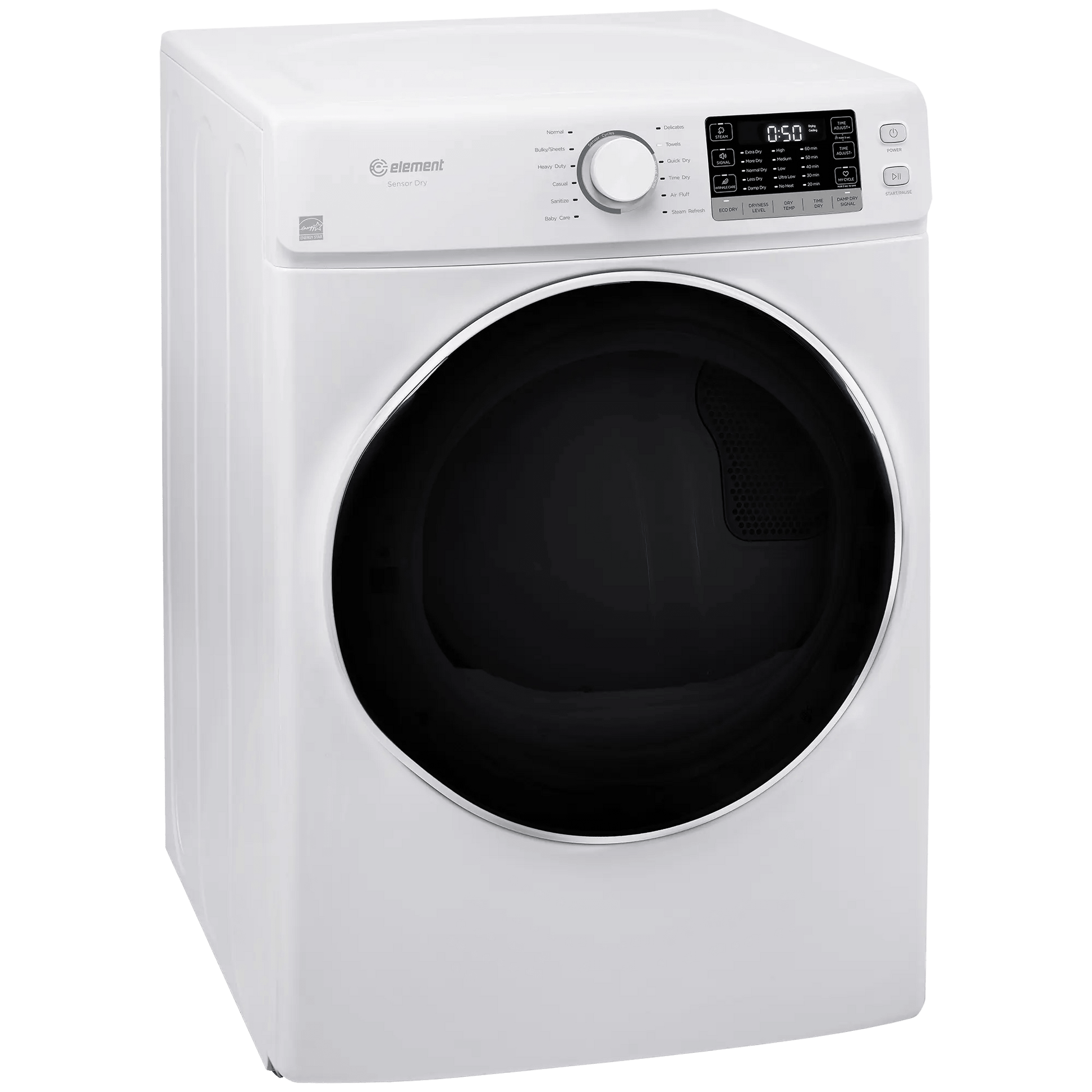 Element Appliance EFD8027EBW Element 8.0 Cu. Ft. Front Load Electric Dryer - White, Energy Star (Efd8027Ebw)