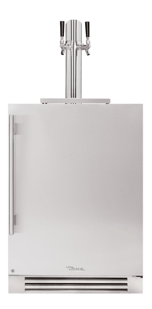 True Residential TUR24DDRSSC 24 Inch Dual Tap Solid Stainless Door Right Hinge Undercounter Beverage Dispenser