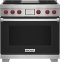 Wolf DF36450GBKPLP 36" Dual Fuel Range - 4 Burners And Infrared Griddle