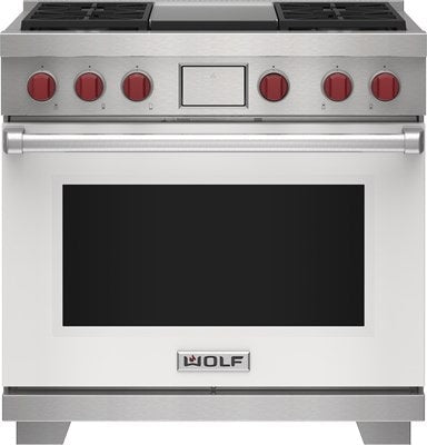 Wolf DF36450GWHP 36" Dual Fuel Range - 4 Burners And Infrared Griddle