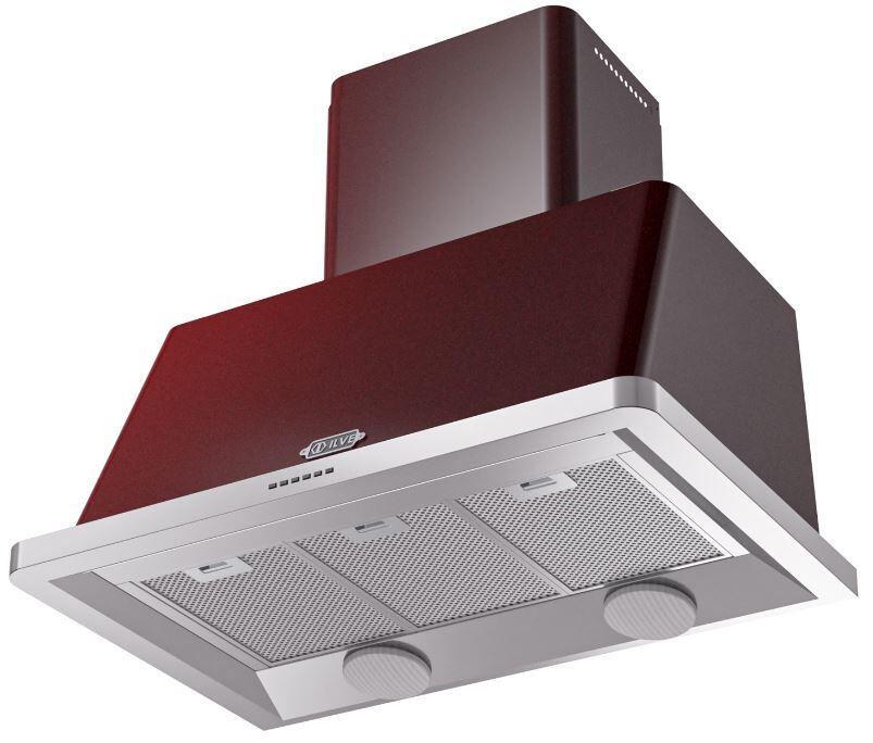Ilve UAM90BU Majestic 36 Inch Burgundy Wall Mount Range Hood