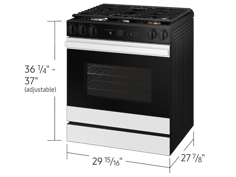 Samsung NSG6DB850012 Bespoke 6.0 Cu. Ft. Smart Slide-In Gas Range With Air Sous Vide & Air Fry In White Glass