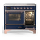 Ilve UMDIB40NR3MBP Ilve Umdib40Nr3Mbp Majestic Iii 40 Inch Induction Range With 6 Elements, 3.82 Cu. Ft. Total Oven Capacity (Triple Glass Door, Midnight Blue, Copper)