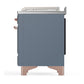 Ilve UM48FSQNR3BGP Ilve Um48Fsqnr3Bgp Majestic Iii 48 Inch Dual Fuel Range With 5 Black Brass Burners, Griddle And French Top, Dual Function Burner Up To 25,000 Btu (Natural Gas, Solid Door, Blue Grey, Copper)
