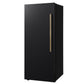 Forno FFFFD172228BLKLS Forno Maderno 28-Inch Convertible Upright Freezer/Refrigerator In Black With Antique Brass Handle, 13.6 Cu.Ft., Left Swing